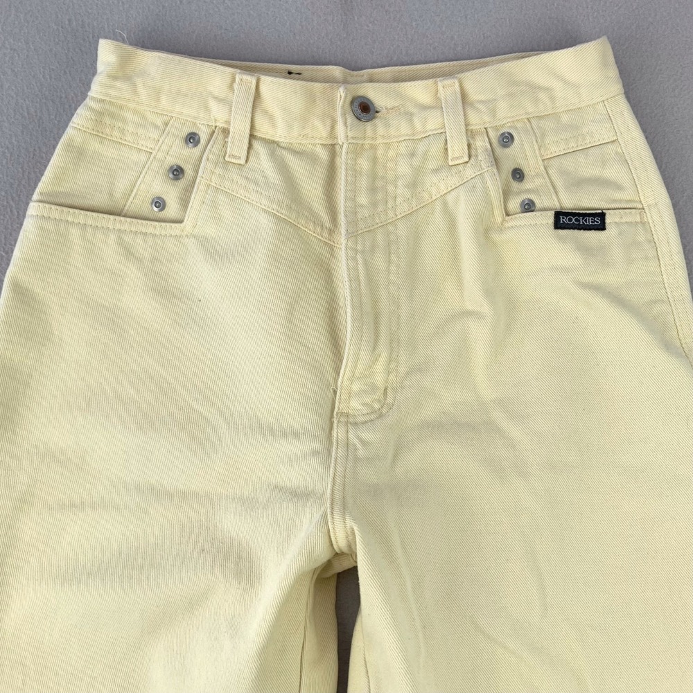 Vintage Rockies No Back Western Jeans Women 30/11 Yellow Denim High‎ Rise Studs